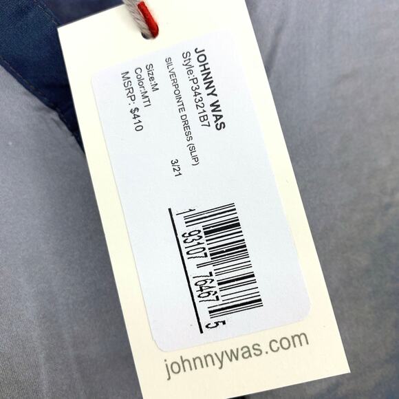 Johnny Was Women's Size M Silverpointe Slip Dress Long Sleeve Silk Multicolor - Picture 10 of 12